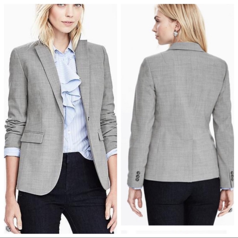 Banana Republic Gray Wool Blend Blazer NWT Size 10
